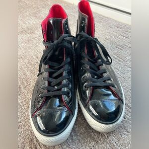 EUC Converse Chuck Taylor All Star Black Patent Leather High Top Men’s Size 10